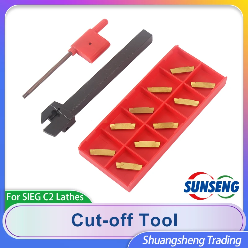 

8mm&10mm Parting Off Tool Holder with Parting Blade SIEG S/N: 00200P7-02 and Titanium plating cutting blade