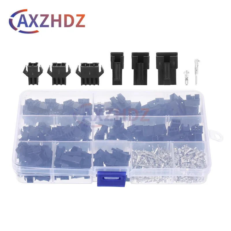 480Pcs/Box 2.54mm 2/3/4/5Pin Male/Female Housing Pitch JST SM/Dupont Jumper Wire Connector Kit Pin Header Crimp Terminal Adapter