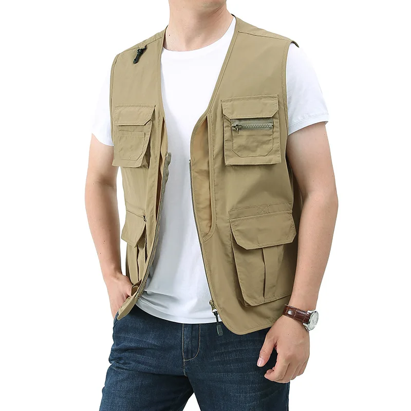 Fishing Vest, Men's Multi Pocket Work Clothes, Vest, Summer Outdoor Leisure Photography Work Clothes