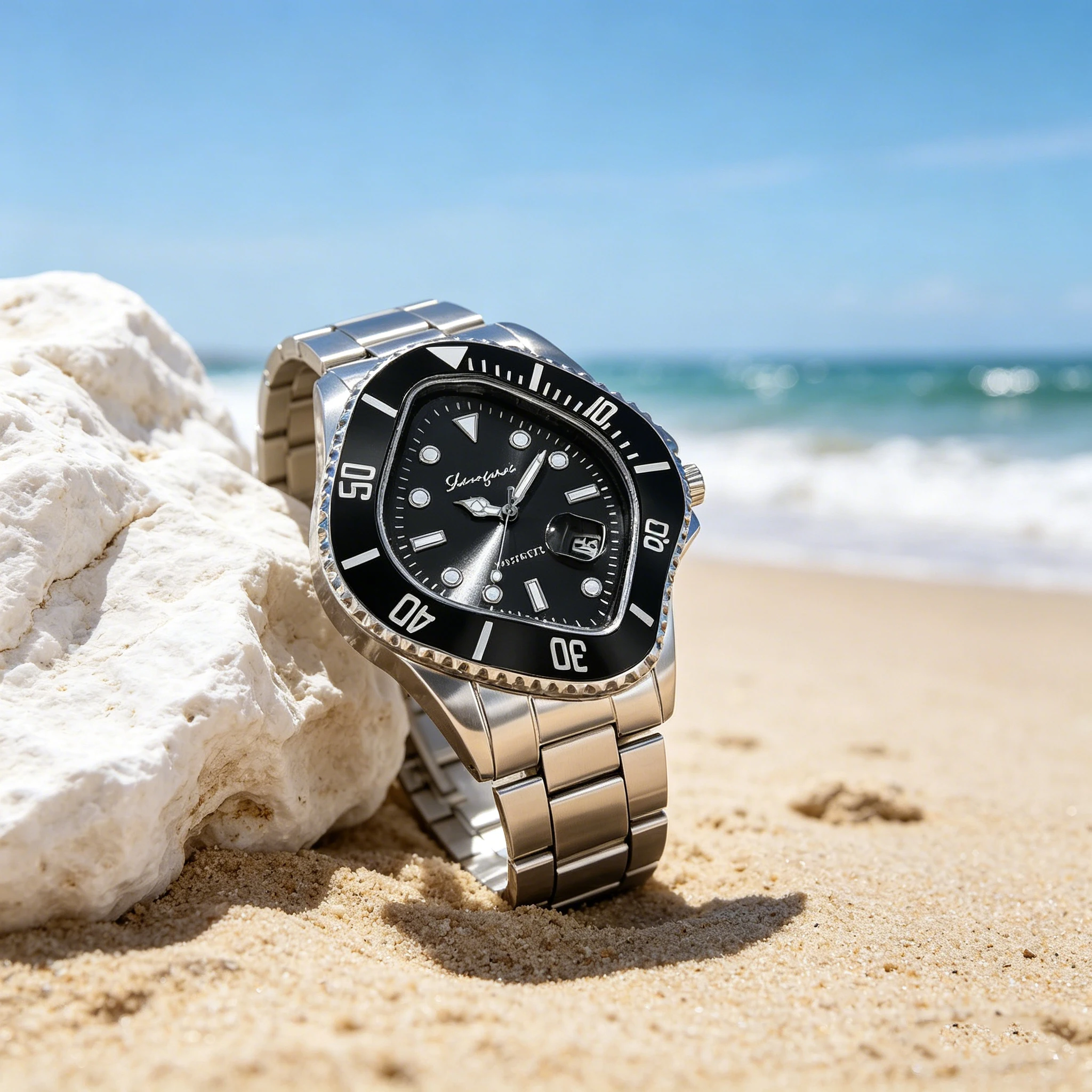 Water Ghost Watch Men's Business Quartz Watch Profile-shaped Alloy Business for Men