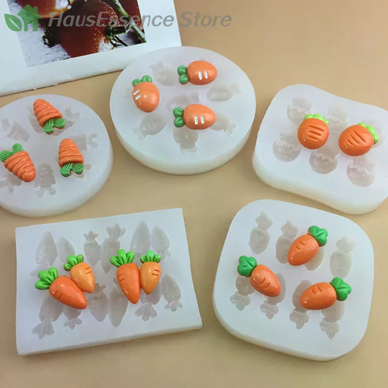 ※High Temperature Resistant Silicone Molds Mini Carrot Shape Cakes Molds Chocolate Candy Easter Cakes Baking Decoration T