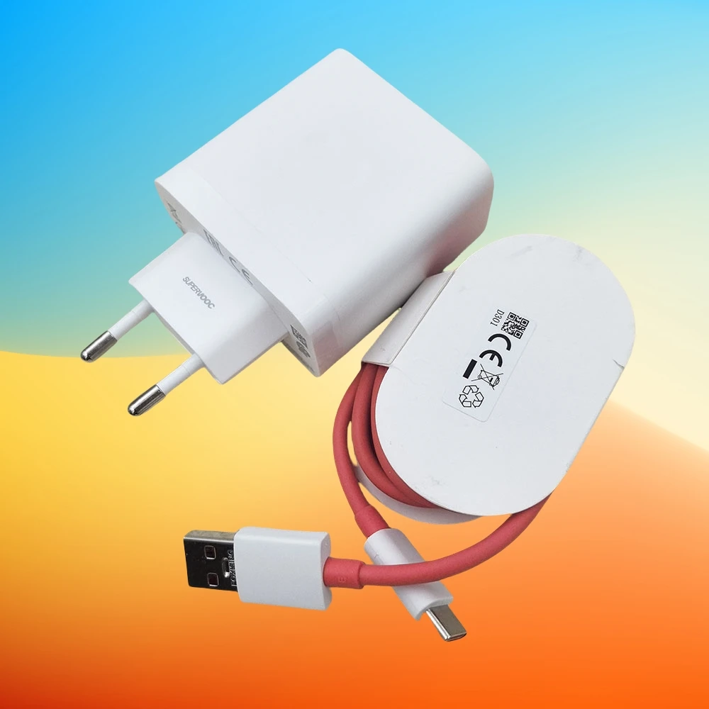 For Oneplus 13 Pro/13R 100W SuperVOOC EU Charger Fast Charging Power Adapter USB C Cable For One Plus Ace 5 3 Pro 3V Nord CE 4 5