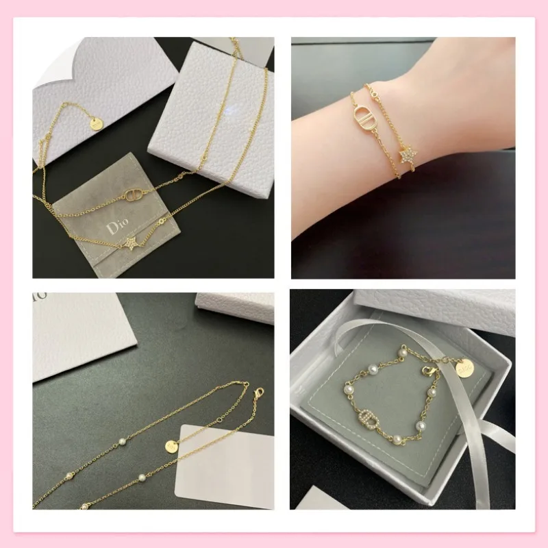 

New Pearl Letter Star Double Bracelet Necklace Women's Trend Fashion High Version