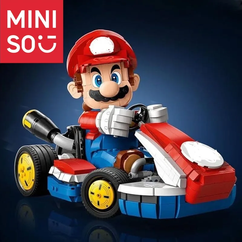 

MINISO 2025, новинка 72037, стандартная модель картинга, классическая игра, гоночный автомобиль, сборка, кирпичи, игрушки для детей, образовательный подарок