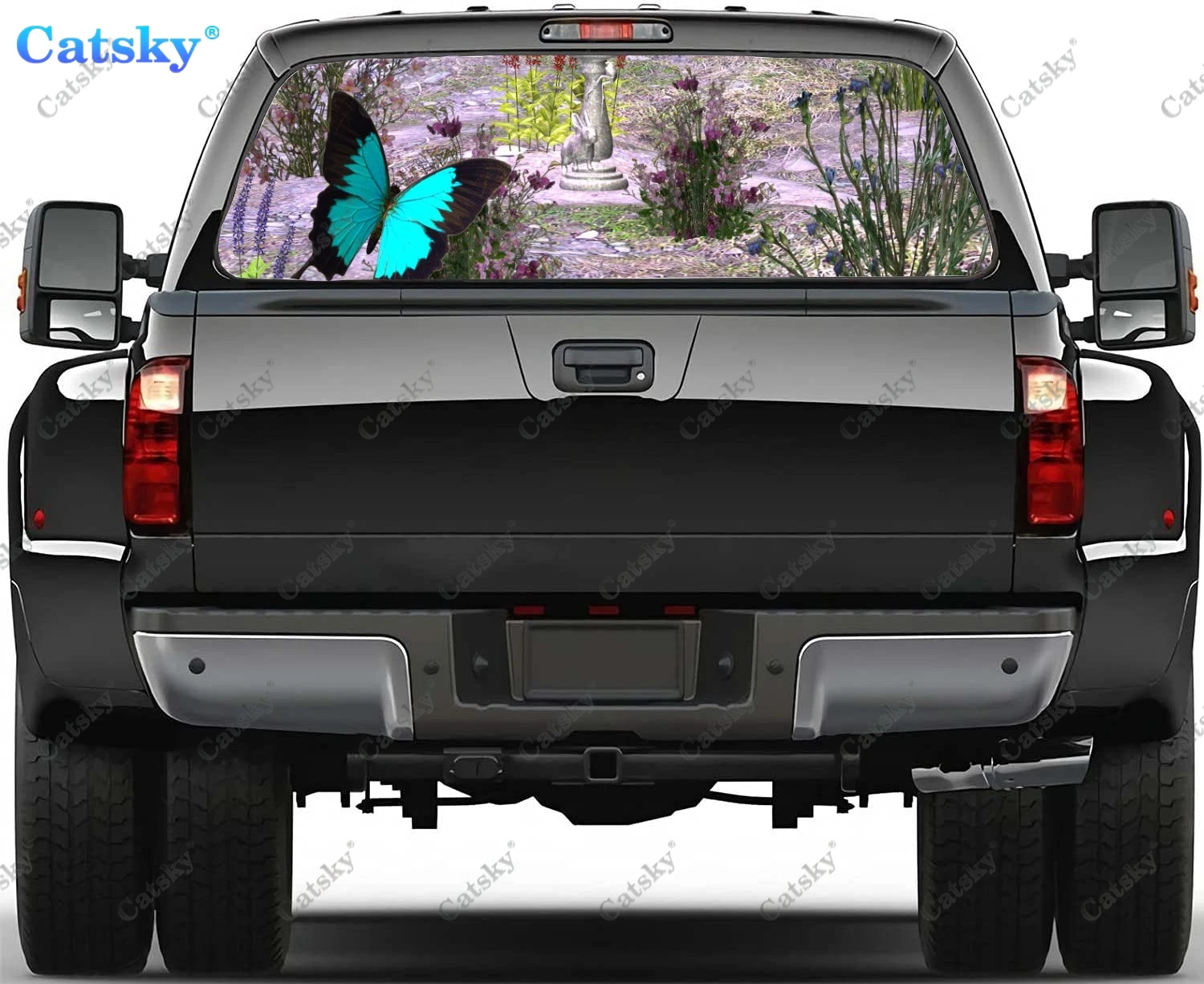 

Car Butterfly Printed Pattern Rear Window Stickers Windshield Decal Steed Truck Rear Window Decal Tint Perforated Vinyl Graphic