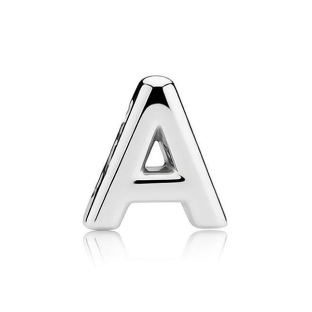 Hot Sale 925 Sterling Silver Original 26 English Letter Bead DIY Charms Bracelet Accessories Pendant Women Surprise Jewelry Gift