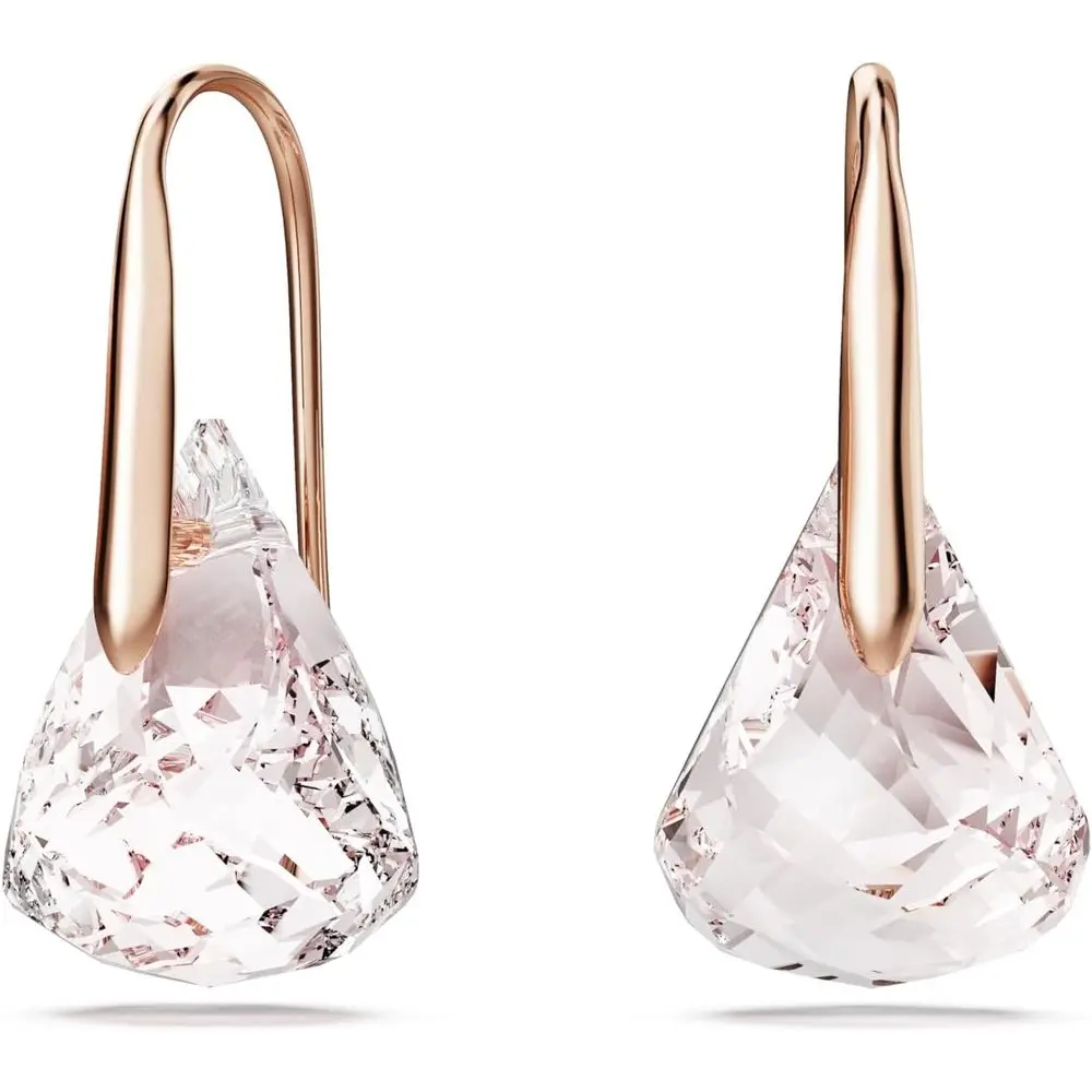 

Glamorous Pink Rose Gold-Tone Lunar Drop Earrings