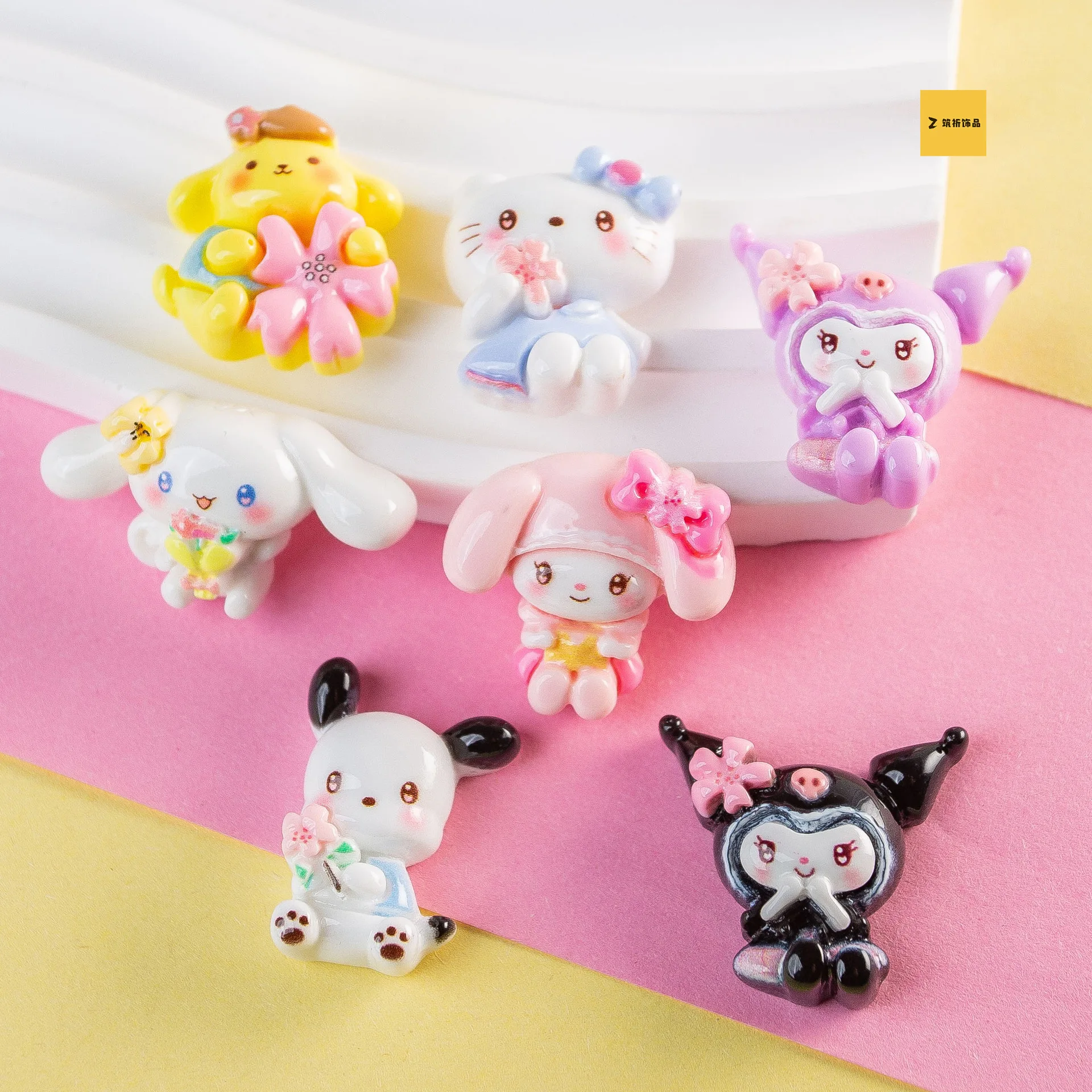 5pcs sanrio hellokitty resin flatback cabochons for jewelry making diy scrapbooking embellishments Resin Slime Charms