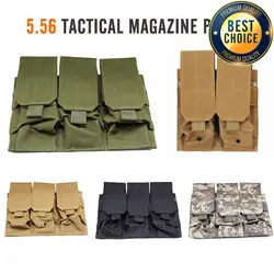 Tactical Molle 5.56mm Magazine Pouch for M4 AR15 CS Rifle Double Triple Mag CS Game Paintball Hunting Accessories Pack