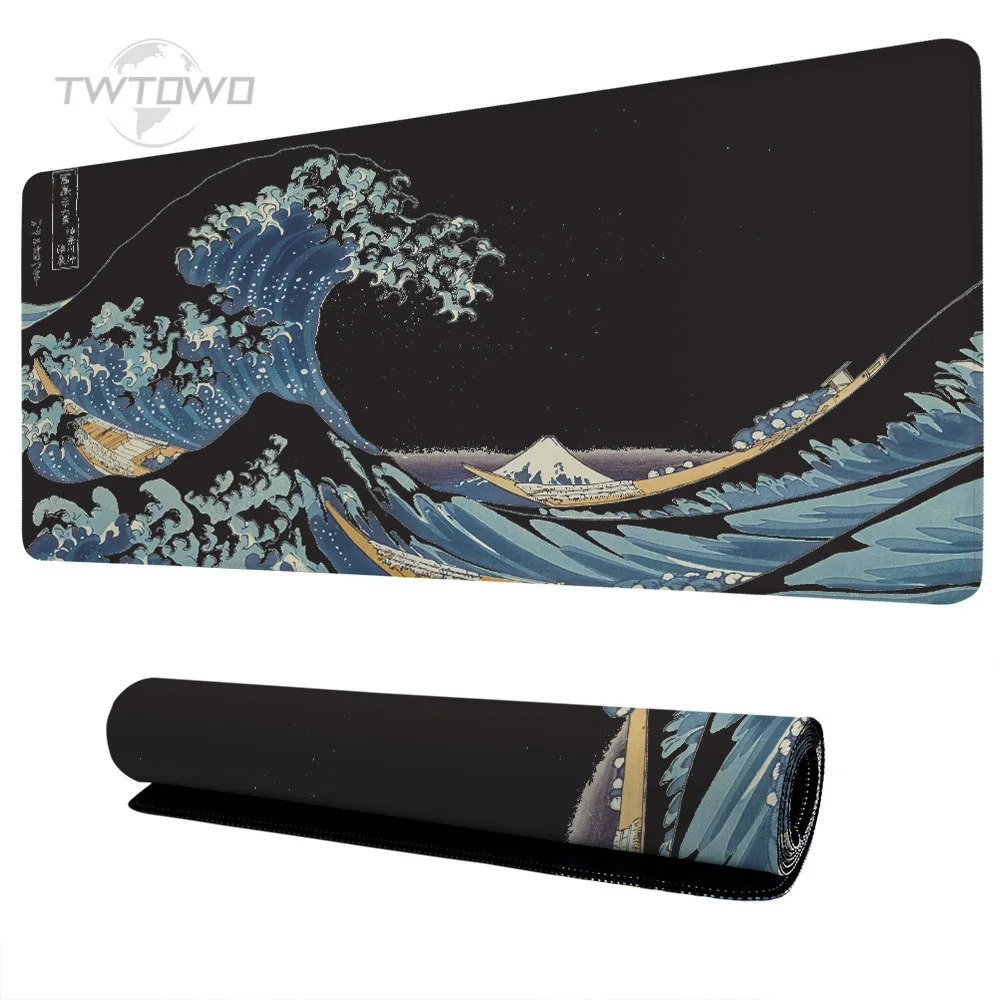 Mouse Pad Gaming Japan Great Wave XL Home Large Mousepad XXL Mouse Mat Natural Rubber Carpet Non-Slip Soft Computer Mice Pad