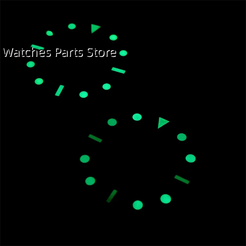 BLIGER 29mm Watch Dial Gold Edge Index Green Luminous Dial Fit NH35 ETA 2824 2836 Miyota 8215 821A DG2813 DG3804 PT5000 Movement