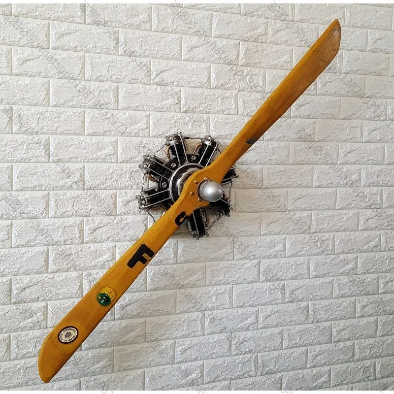 Suitable for Retro Handmade Metal Wood Creative Aircraft, Theme Restaurant Wall Propeller Model, Three-dimensional Decorative