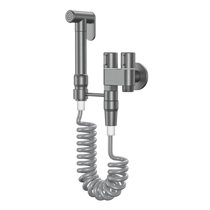 New Arrival Gun Grey Portable Bidet Sprayer 59# Brass Toilet Bidet Faucet Single Cold Bathroom Shattaf Valve Jet Set