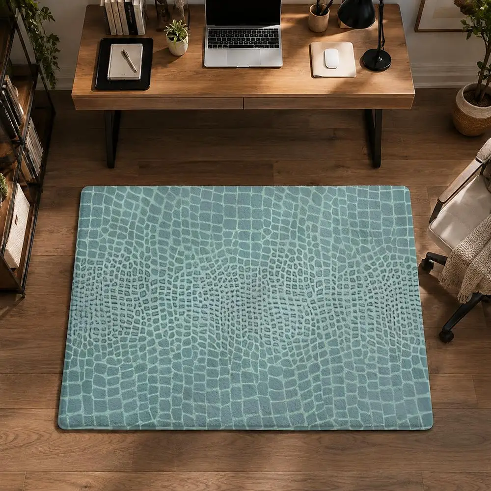 The Pattern On The Crocodile Skin Floor Mat Flannel Non-Slip Washable Soft Rug Bathroom Kitchen Bedroom Living Room Home Decor