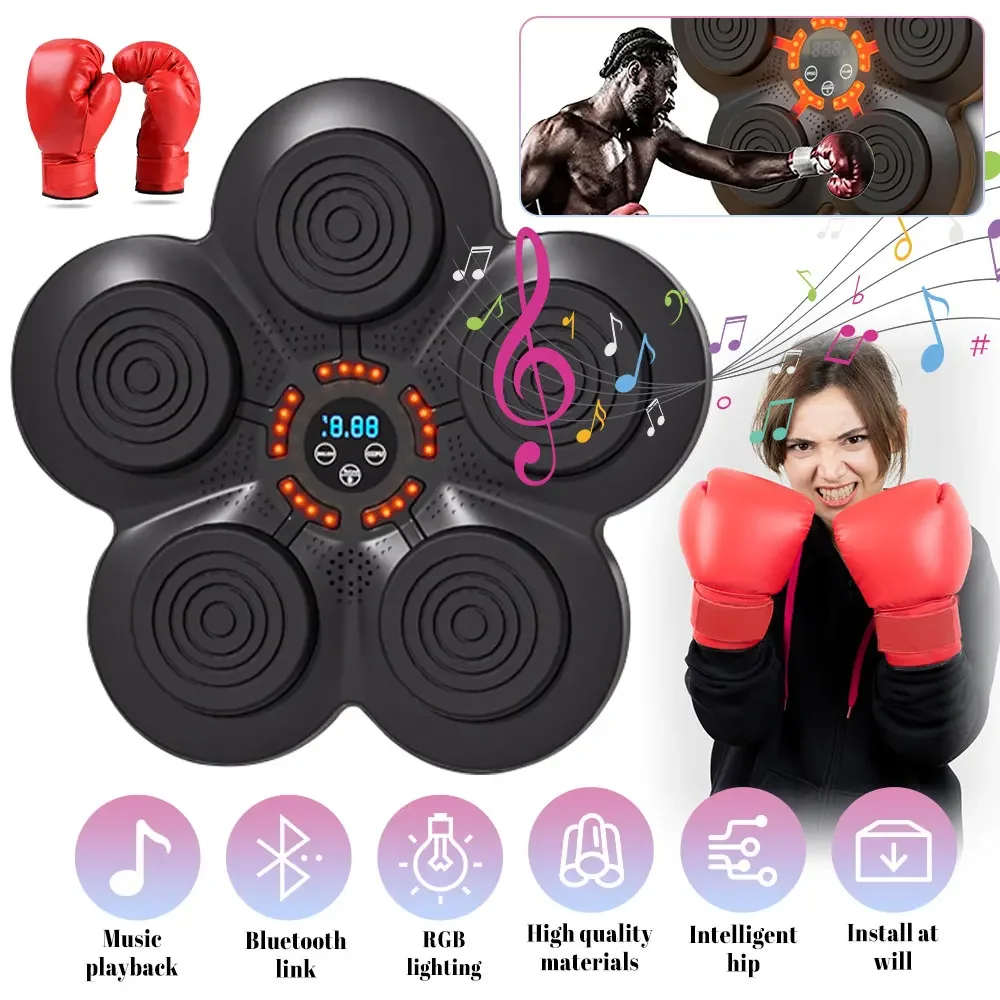 New Smart Bluetooth Music Boxing Machine Wall Mounted Boxing Machine  Lighted USB Charging Sandbag Boxing Training Equipment