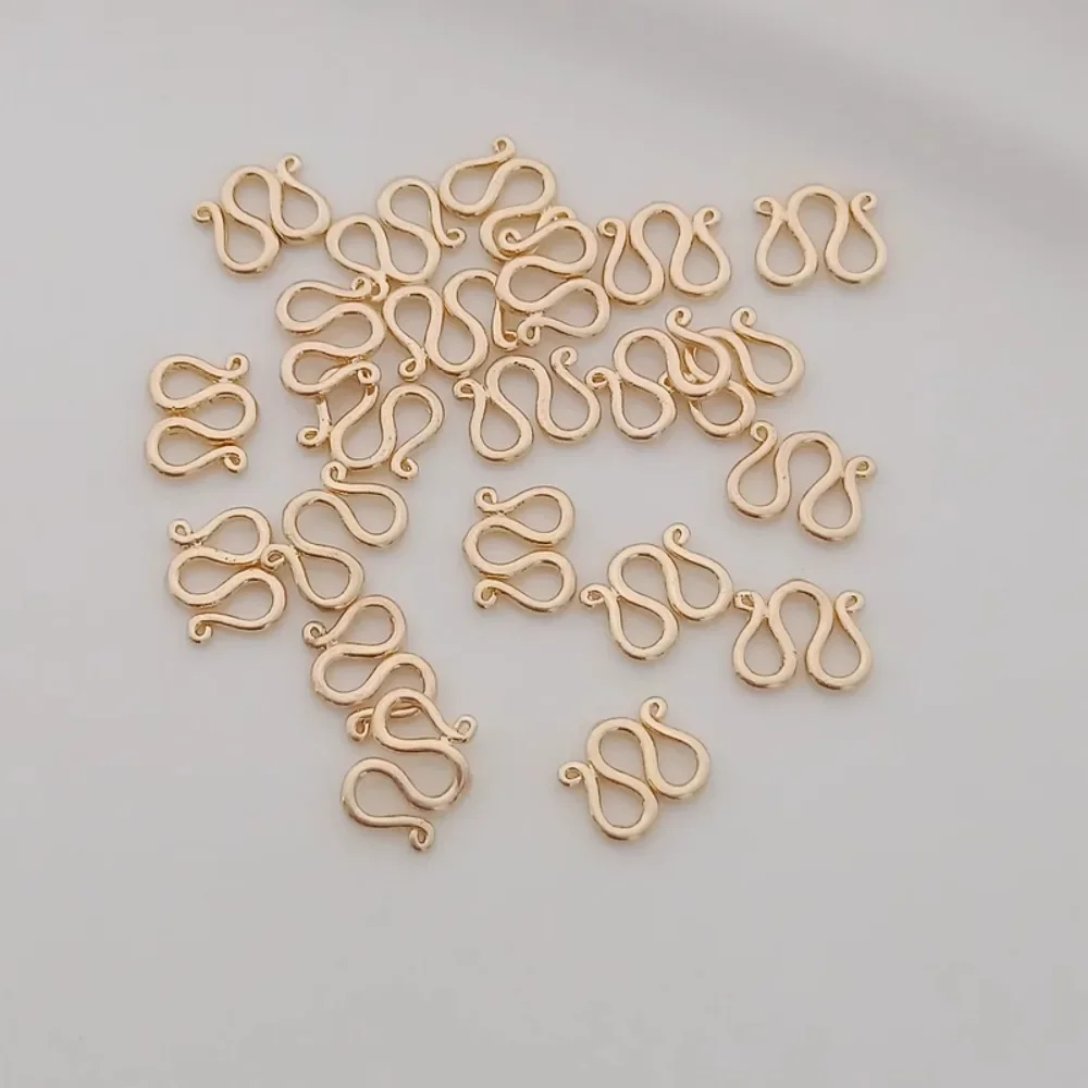 

14-каратное позолоченное ожерелье-браслет с простой пряжкой M, пряжка W, кнопка с концевым крючком, ювелирная деталь 8*10 мм