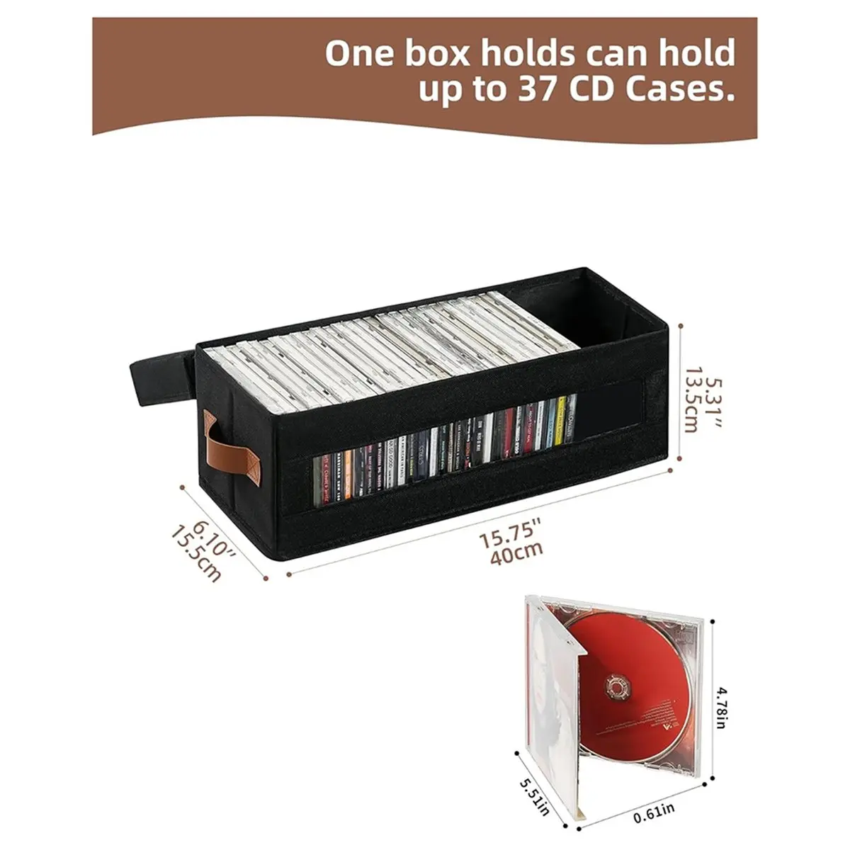 DT85 HOT 2pcs Foldable Storage Box for CD DVD Media - Non-Woven Fabric Organizer with Lid for Video Games, Books, Clothes