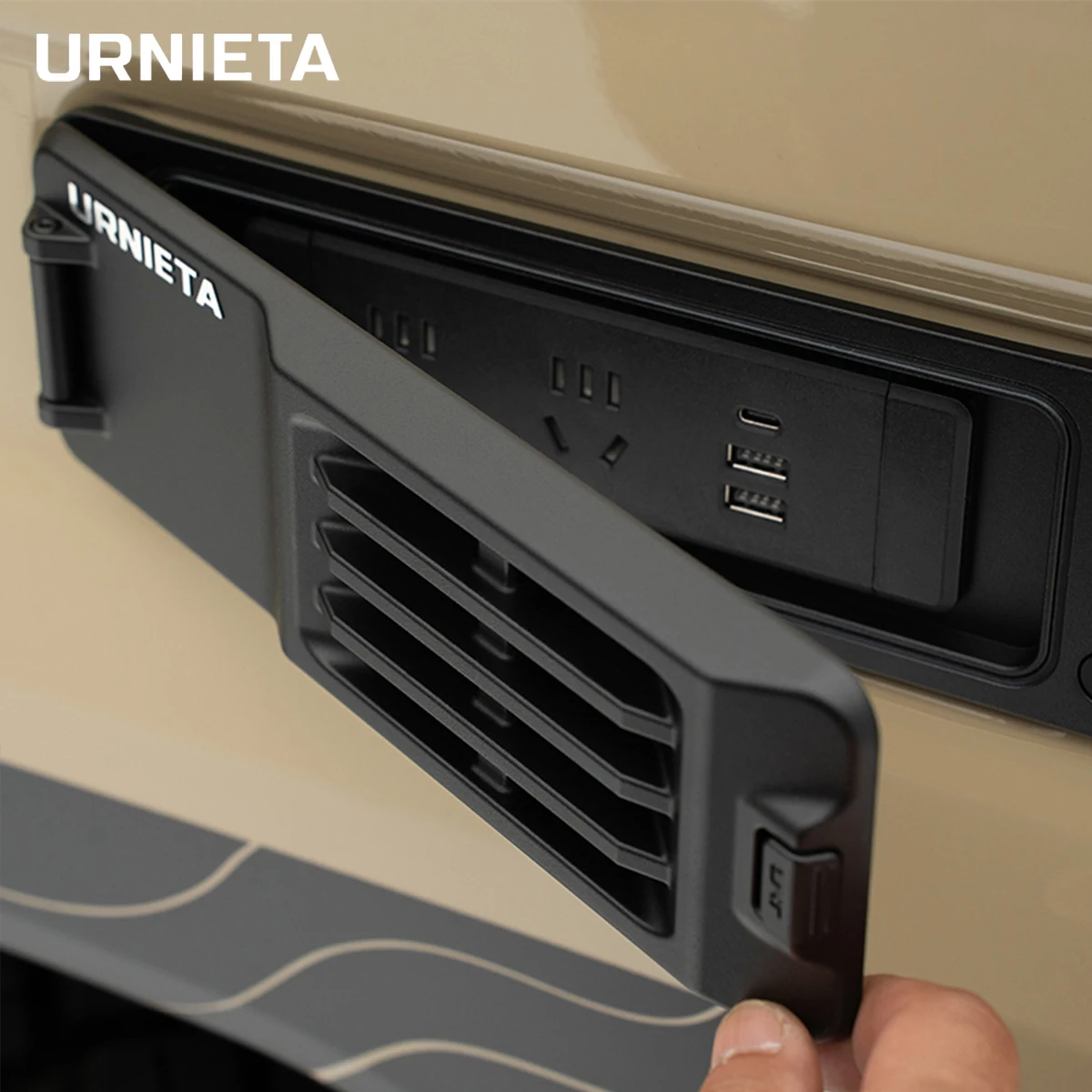URNITEA Multi-Function Car Side Outlet Panel Power Socket Air Pump Expansion for Toyota LC71 LC76 LC78