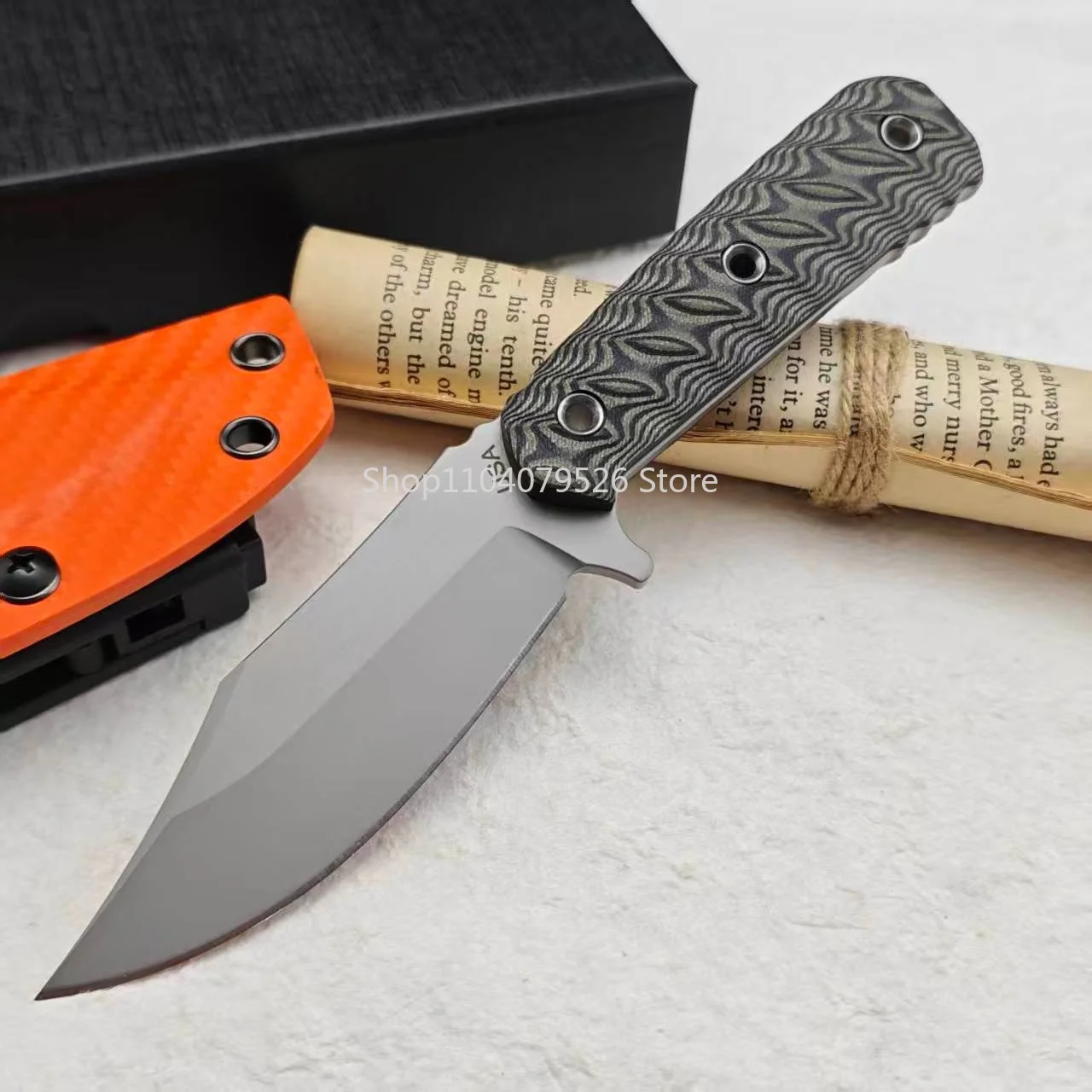 RMJ Fixed Blade EDC Knife Compact High Hardness G10 Handle Kydex Sheath Jungle Exploration Climbing Camping Outdoor Utility Tool