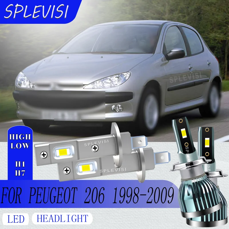 

Silent Cooling Headlight high low beam LED Last Longer H1 H7 For Peugeot 206 1998 1999 2000 2001 2002 2003 2004 2005 2006-2009