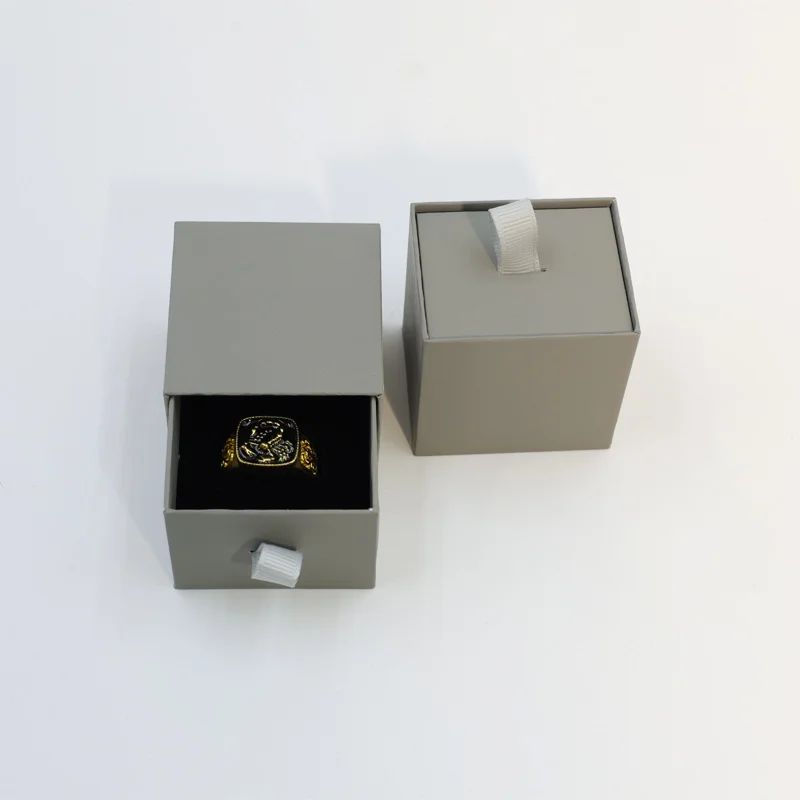 50 Stück Schmuckschachteln aus rosa Papier ohne Logo, modische minimalistische Geschenkverpackung für Ringe, Ohrringe, Halsketten, für kleine Unternehmen – Detail 7