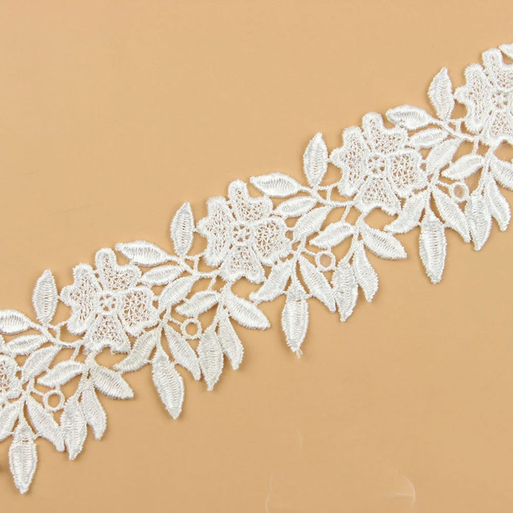 1 Yard 90cm Craft DIY Embroidered Bridal Dress Lace Trim Ribbon Wedding Decor