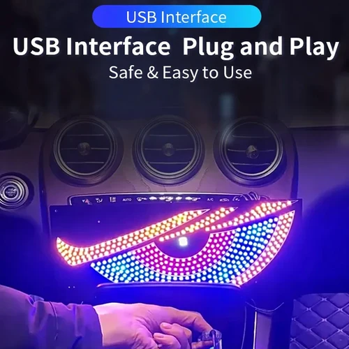 Luz de ojo del diablo RGB, luz decorativa dinámica de ojo de demonio, decoración de pantalla Led, Panel de píxeles, parabrisas, lámpara multimodo para coche y camión