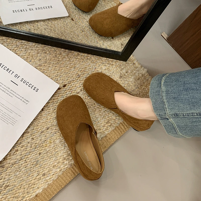 Women Suede V Cut Flat Shoes S - đánh giá và giá Loafer Flat Women