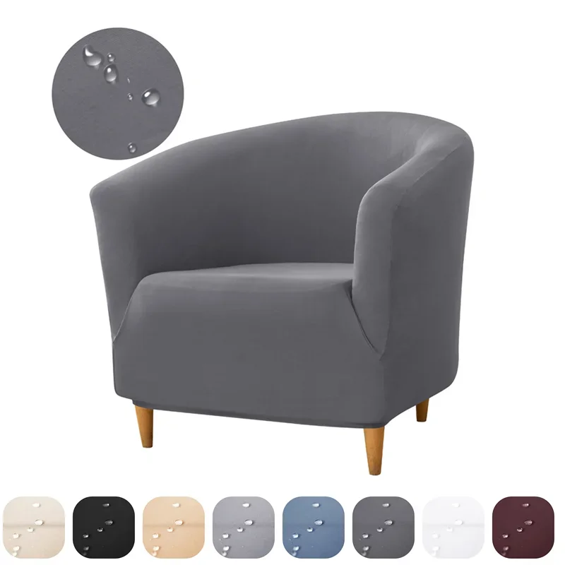 1PC Spandex Tub Club Sofa Cover Solid Color Stretch Chair Slipcover Elastic Single Sofa Cover Study Bar Counter Living Room