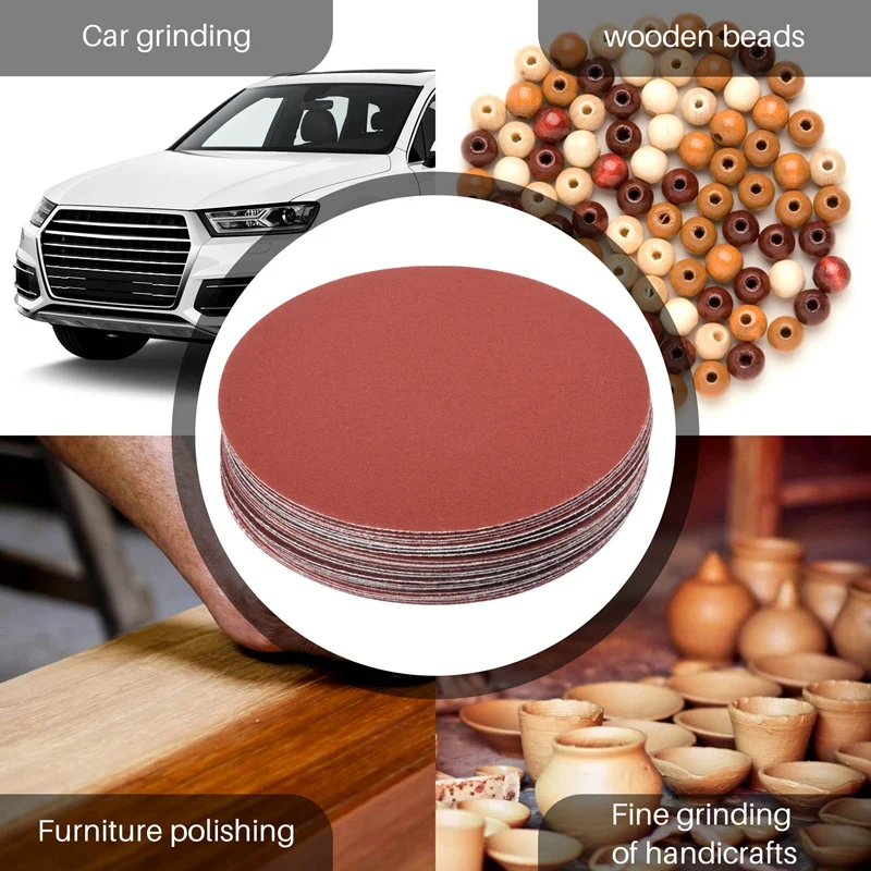 30PCS 5 Inch 125Mm Round Sandpaper Disk Sand Sheets Grit 320/400/600/800/1000/1500 Hook & Loop Sanding Disc For Sander Grits