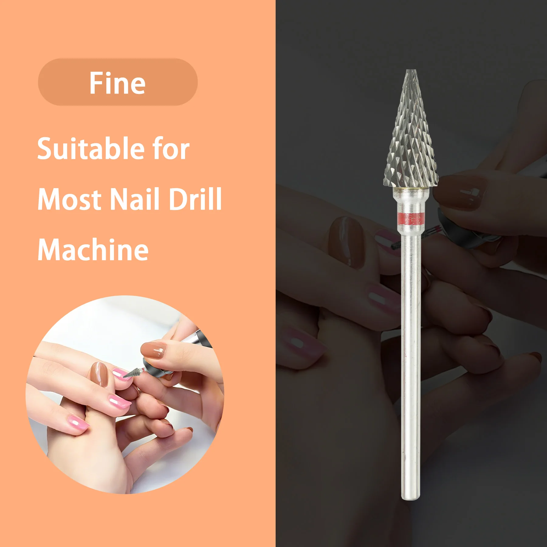 1Pcs Hartmetall Nagel Bohrer Entfernen Acryl Harte Gele Schnell und Sicher Professionelle Hartmetall Kegel Bohrer Bits