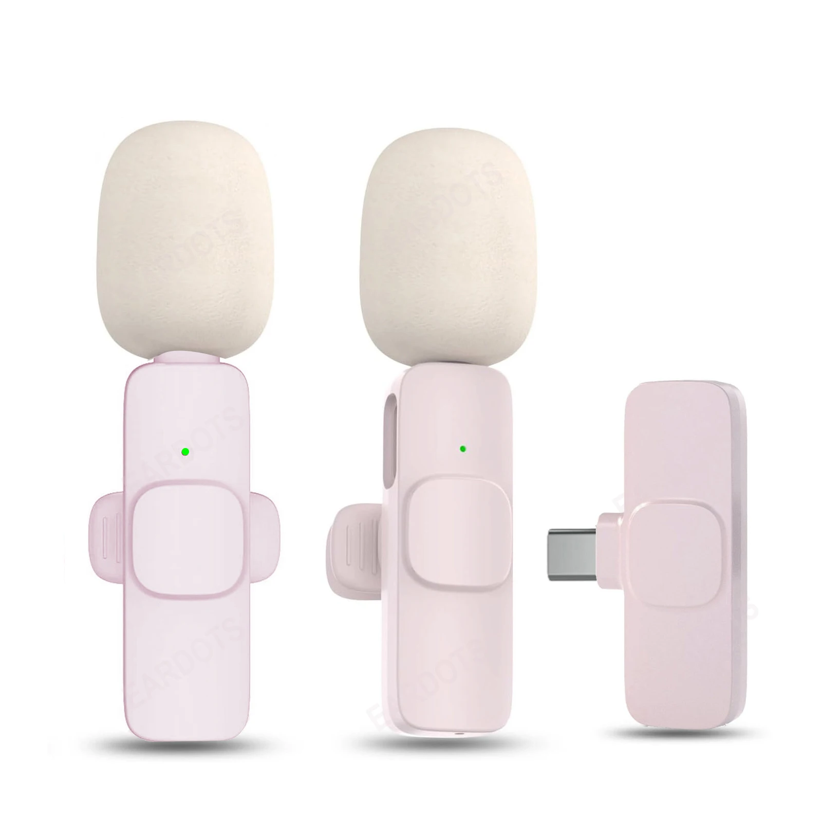 ميكروفون لافاليير لاسلكي محمول ، تسجيل الصوت والفيديو ، ميكروفون صغير للآيفون ، أندرويد ، البث المباشر ، ميكروفون الألعاب ، الأبيض والوردي