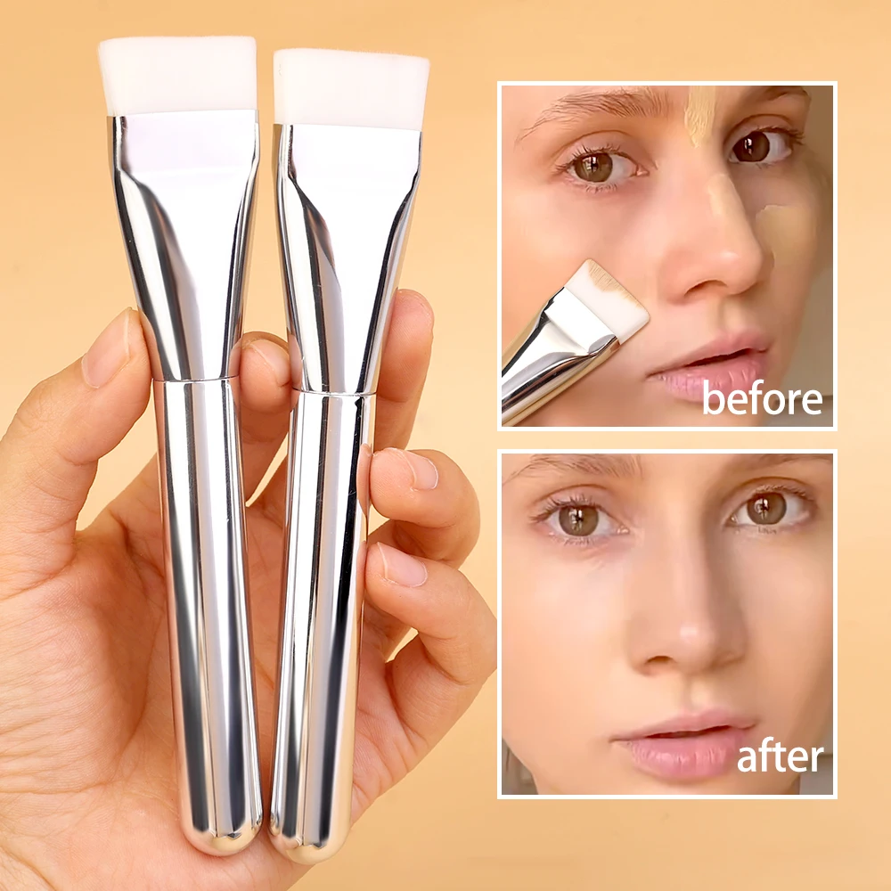 Ultra Thin Foundation Brush Lightweight and Thin Face Contour Brush Flat Contour Brush Blending Foundation Cream Makeup Brushes