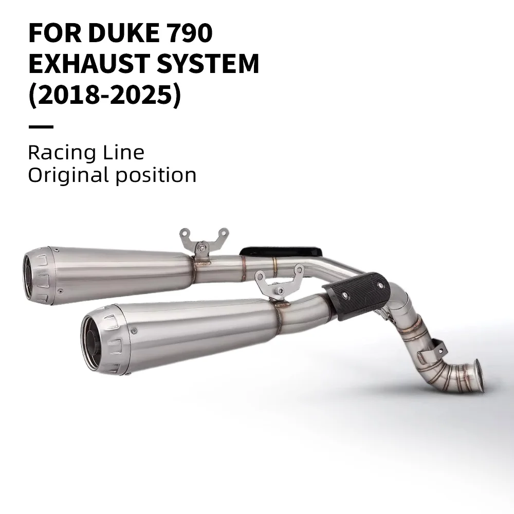 Motorcycle Exhaust Mid Pipes for Duke 790 2018-2025 Exhaust System Modification with 51MM GP Dual Muffler Moto Escape