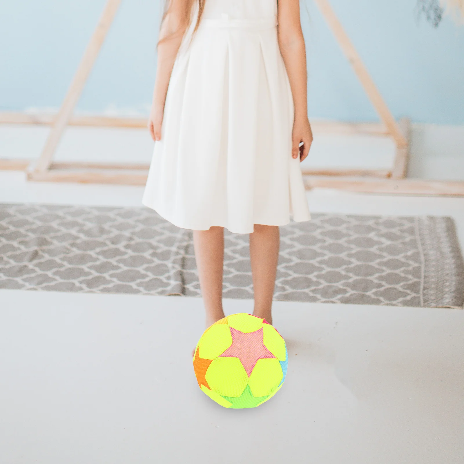 

Silent Indoor Soccer Ball High Elastic Soft Football for Children Quiet Play on Hard Floors Safe Baby Toddler Sensory Exercise