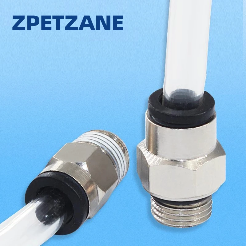 Pneumatic Fittings Brass Mini Connector Air Pipe Quick Plug PC4-M3/M4/M5 4mm Threaded Straight Through Connection