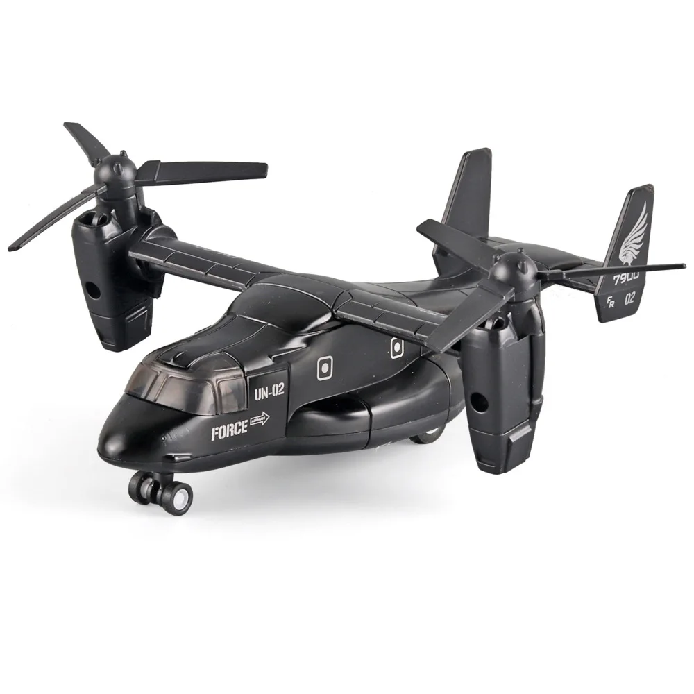 

Транспортировочный самолет Osprey из сплава со звуком и легкой детской игрушечной модель военного самолета