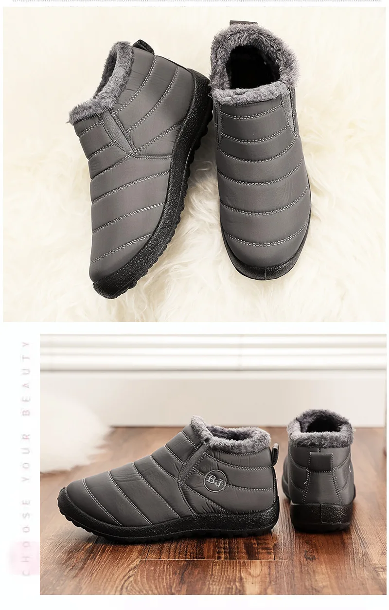 2026 Baumwollschuhe in Übergröße für Damen und Herren, neuer Winterstil mit Plüsch und dicken Schneestiefeln, niedrig geschnittene warme Baumwollstiefel – Detail 13