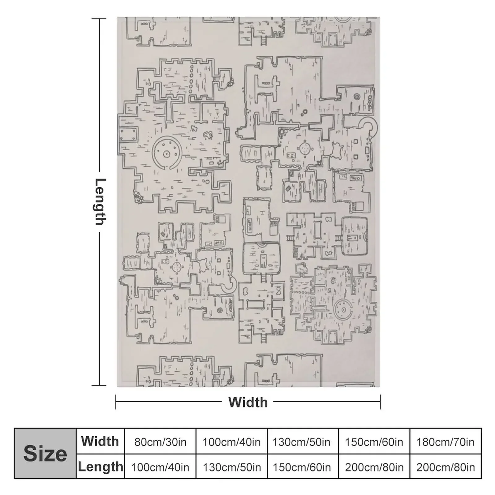 D&D Dungeon Map Throw Blanket Loose Furry Winter beds For Baby Blankets