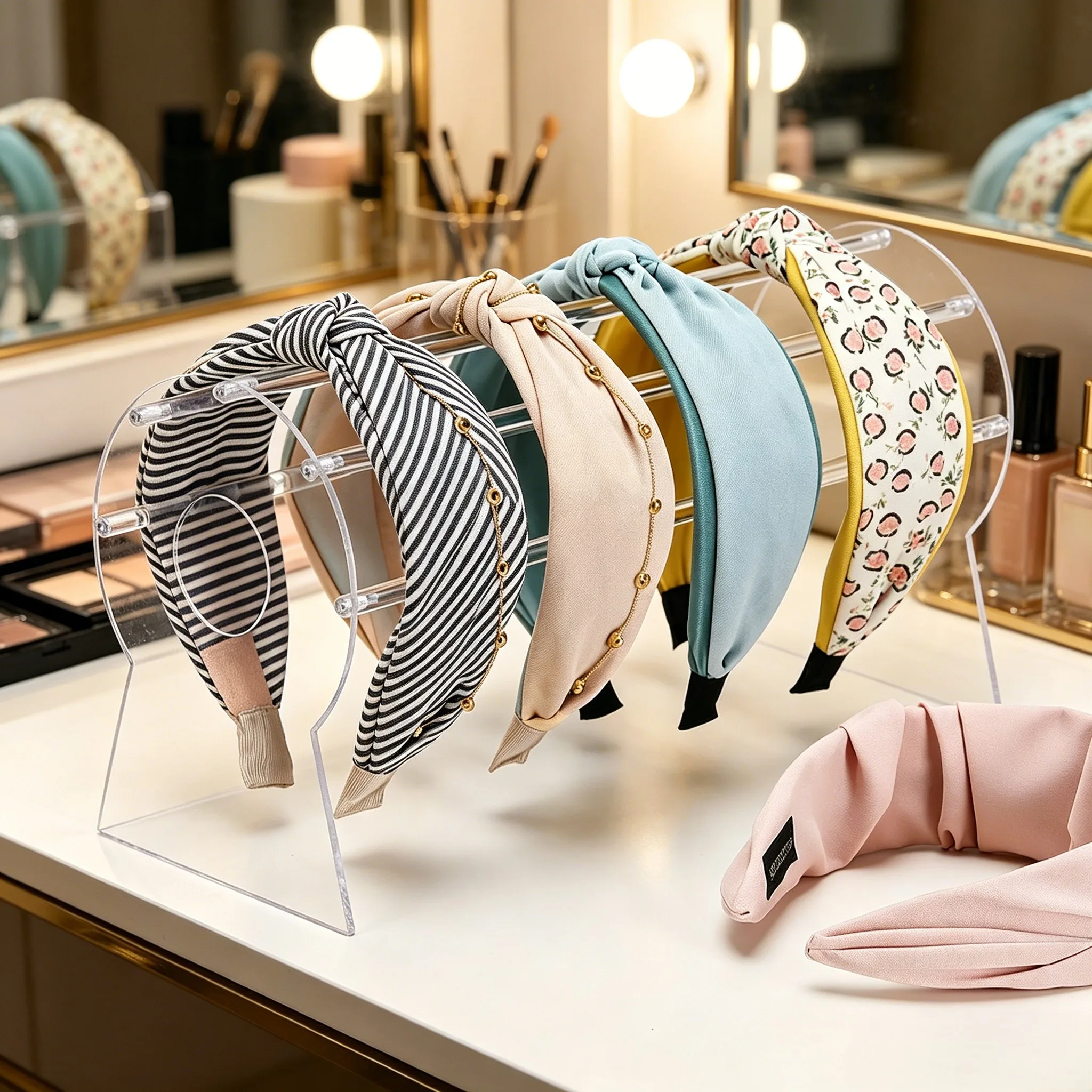 Hair Band Display Stand for Storing For Headbands Ear Clips and Hair Accessories on Dresser Vanity or Nightstand