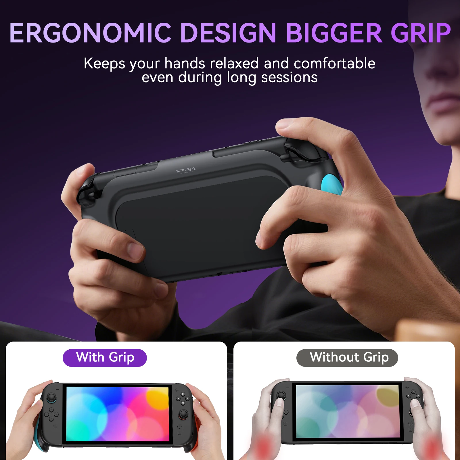 IINE Grip Case for Switch 2/Ergonomic grip / Dock-Compatible  /Easy Install / Only 65g