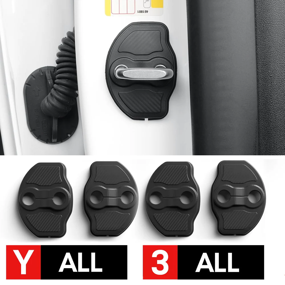 Protection de loquet de porte et cache de serrure pour toutes les Tesla Model Y et Model 3 2021-2026 – Accessoires de protection de serrure de porte