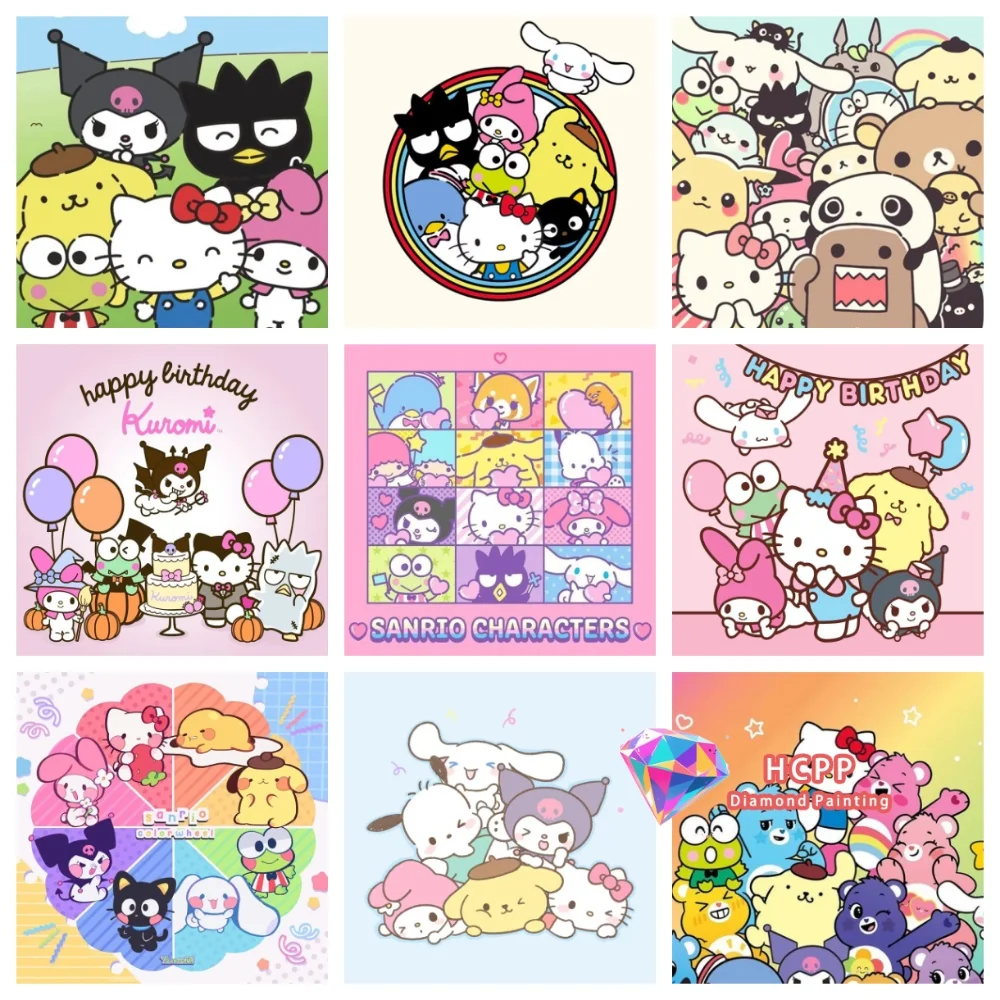 Cute New Hello Kitty And Friends Diamond Painting Kit Square Round Diamond 5D DIY Mosaic Handmade Art Unique Gift Home Decor