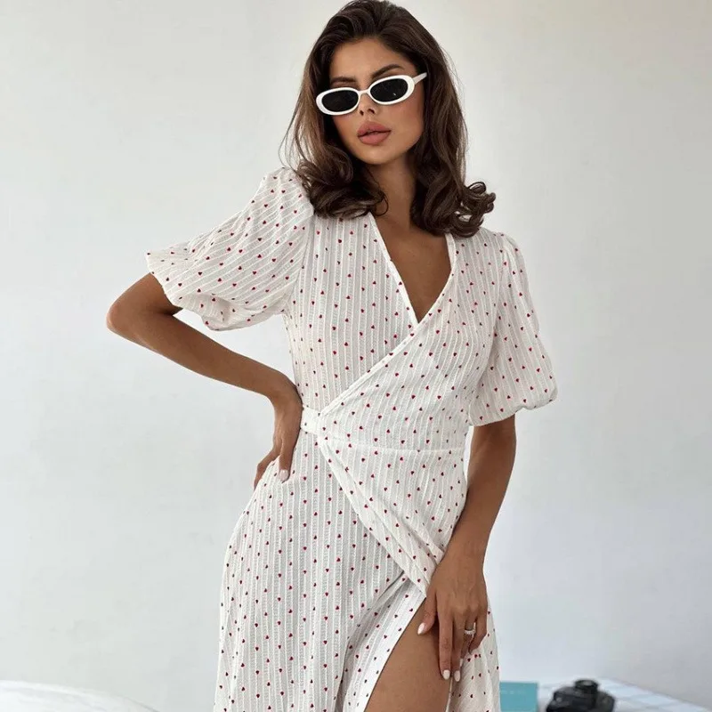 2026 Women's Summer Thin Cotton Pajamas Cardigan Sleeves Soft Jacquard Long Sleepwear L Size Floral Sweet Nightgown Ankle Length