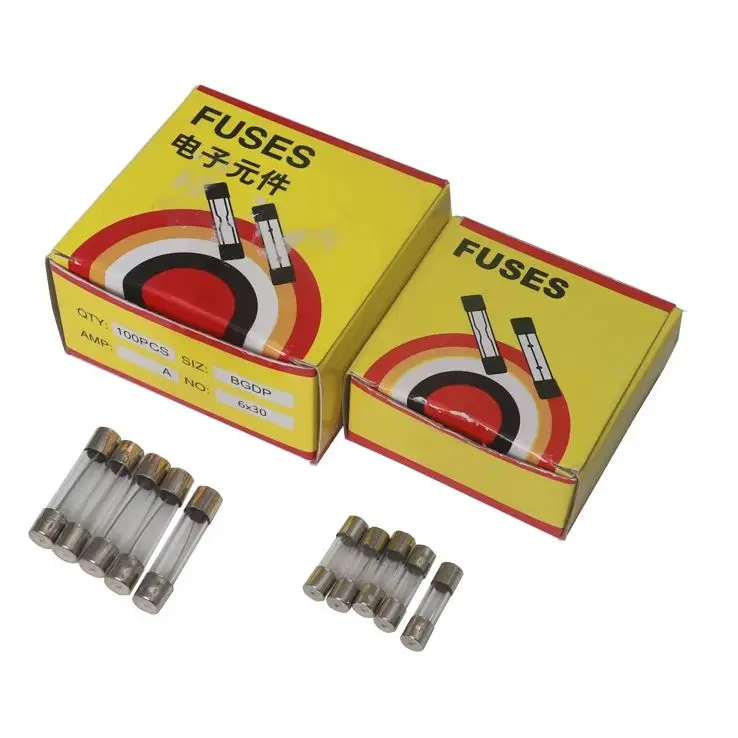 【20PCS】5*20 6*30 GlassFuse 250V 0.1A 0.2A 0.5A 1A 2A 3A 3.15A 4A 5A 6A 7A 8A 10A 12A 15A 20A 30A Quick Blow 5x20mm 6x30mm