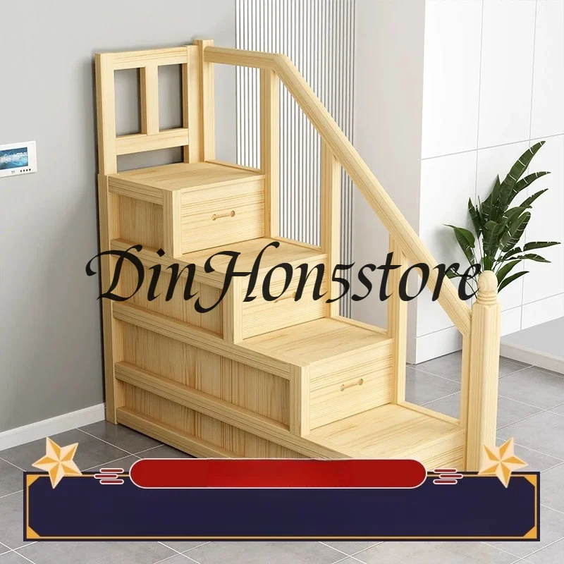 Solid wood step cabinet children's bed step cabinet locker bed multi-function step ladder