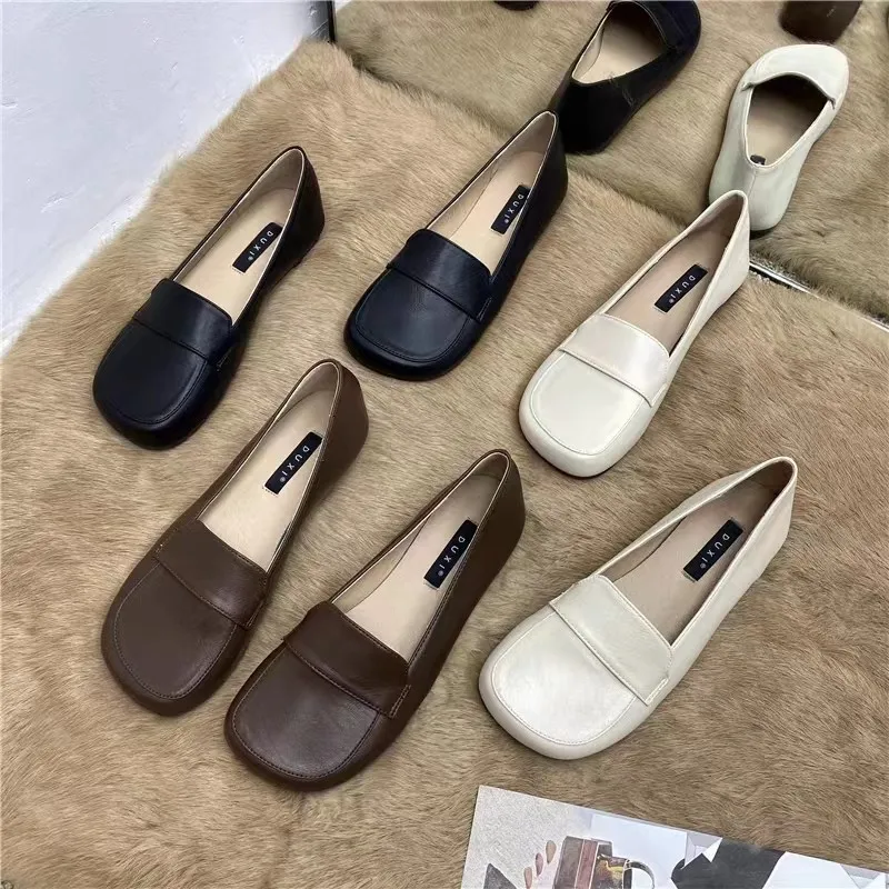 Soft-soled, Non-slip, Comfortable Shoes 2026 Spring New Round-toe Retro Flat Shallow Shoes with A Stylish Design