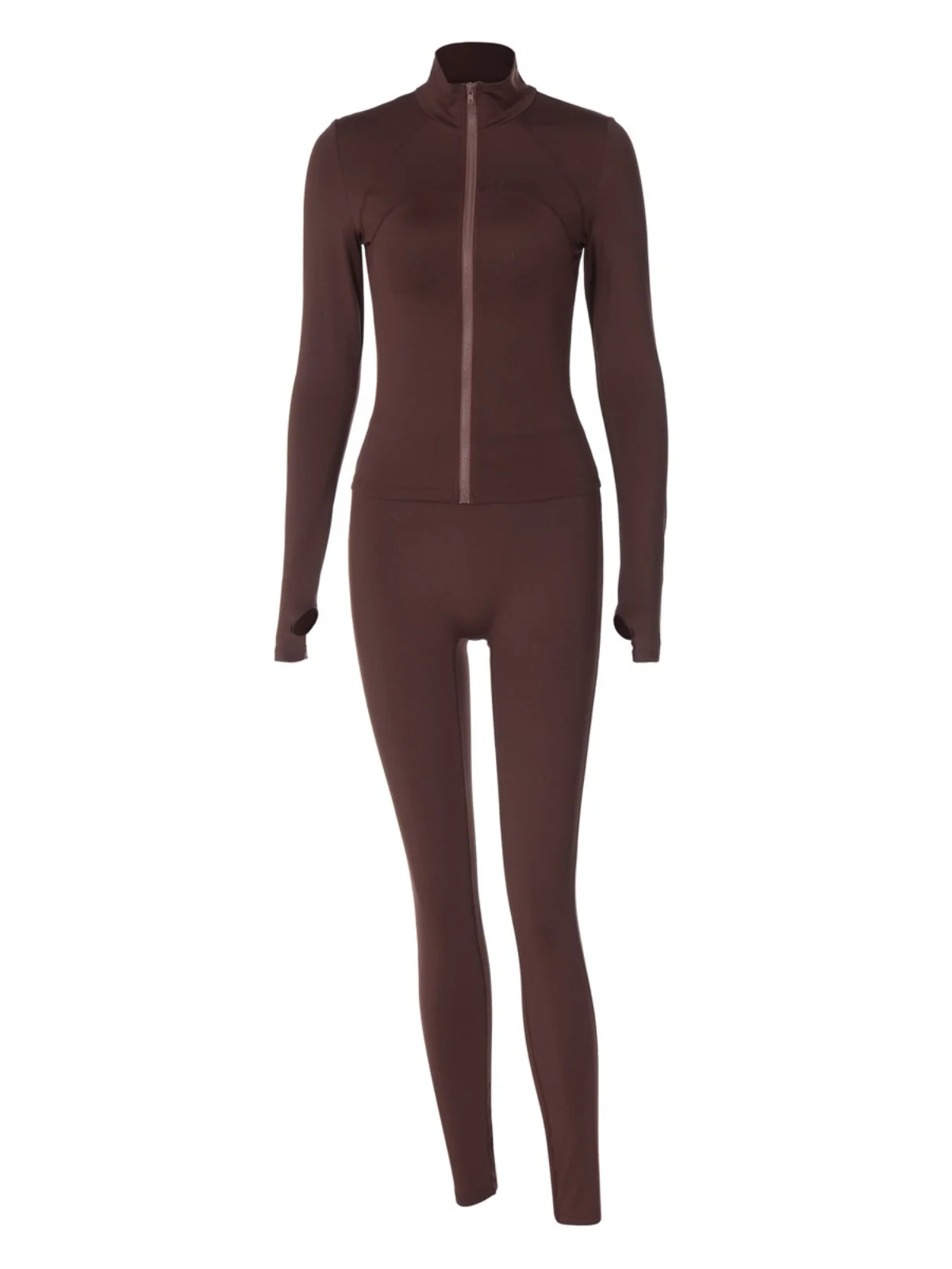 Ensemble pantalon de Yoga amincissant et Sexy pour femmes, longue fermeture éclair, exercice de Fitn, tenue de sport décontractée, Combo