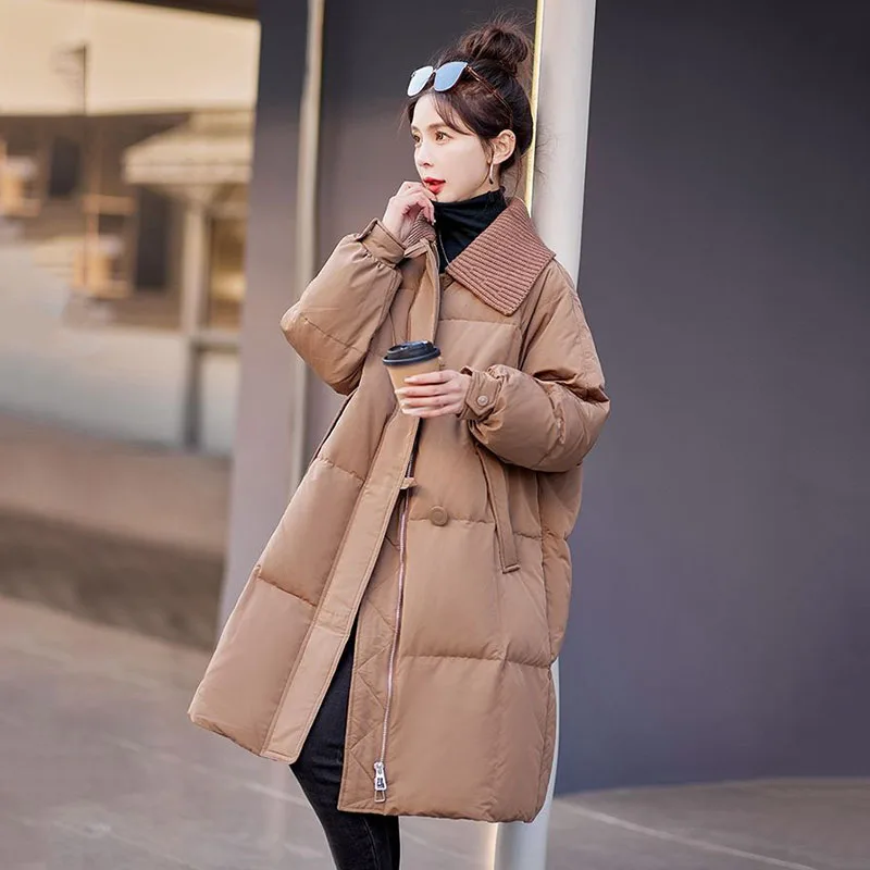 

Новая свободная толстая теплая куртка-парка, повседневное длинное пальто, водонепроницаемая зимняя одежда, пуховик, женская зимняя парка, пуховые хлопковые куртки