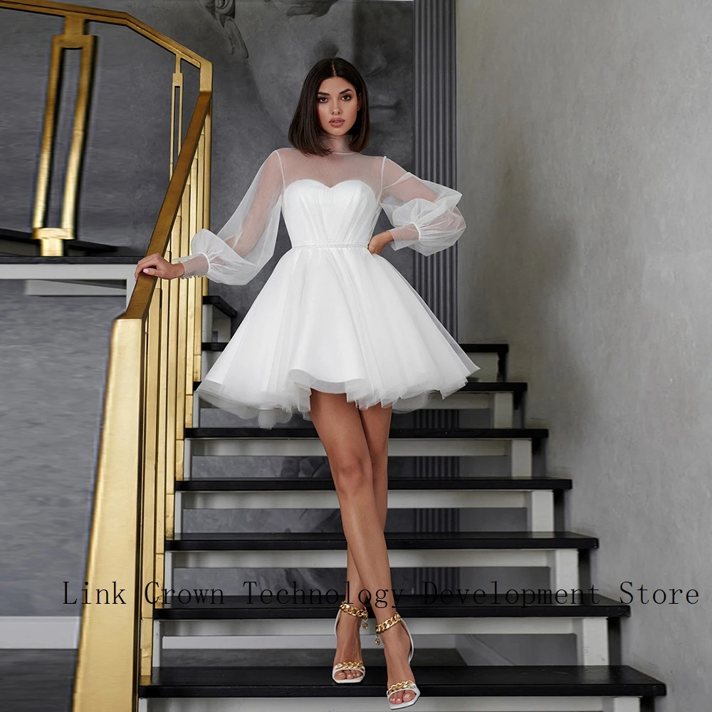 A Line فساتين زفاف بدون حمالات للنساء كم كامل فستان زفاف تول ناعم كم كامل Vestidos De Novia 2025 صيف جديد